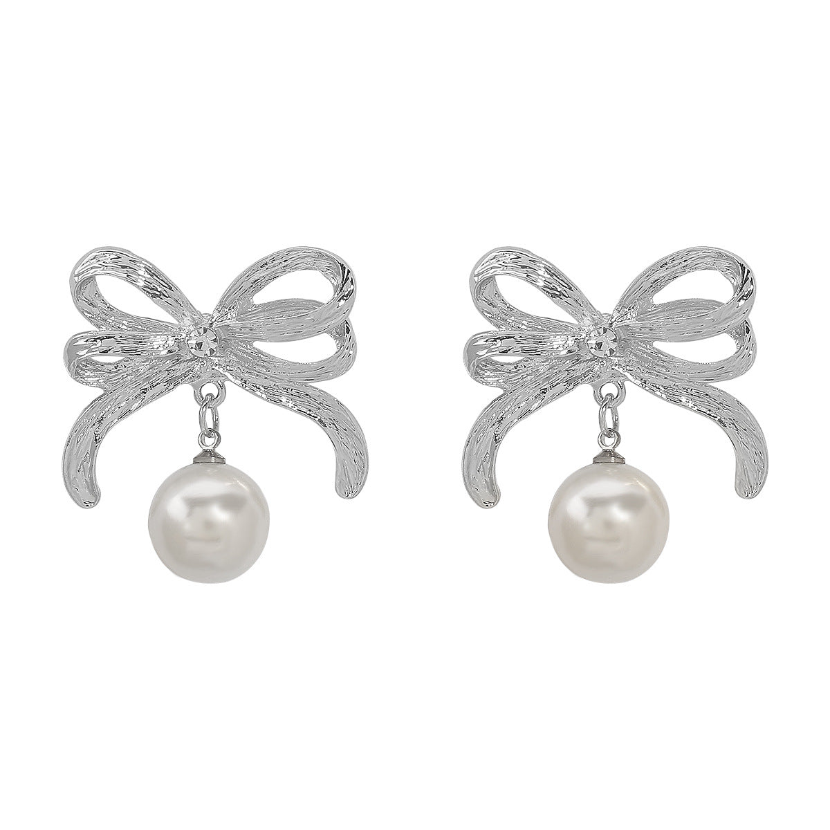 Wholesale Design Sense BowEarings Bow Pearl Earrings Sweet Simple Niche Earrings