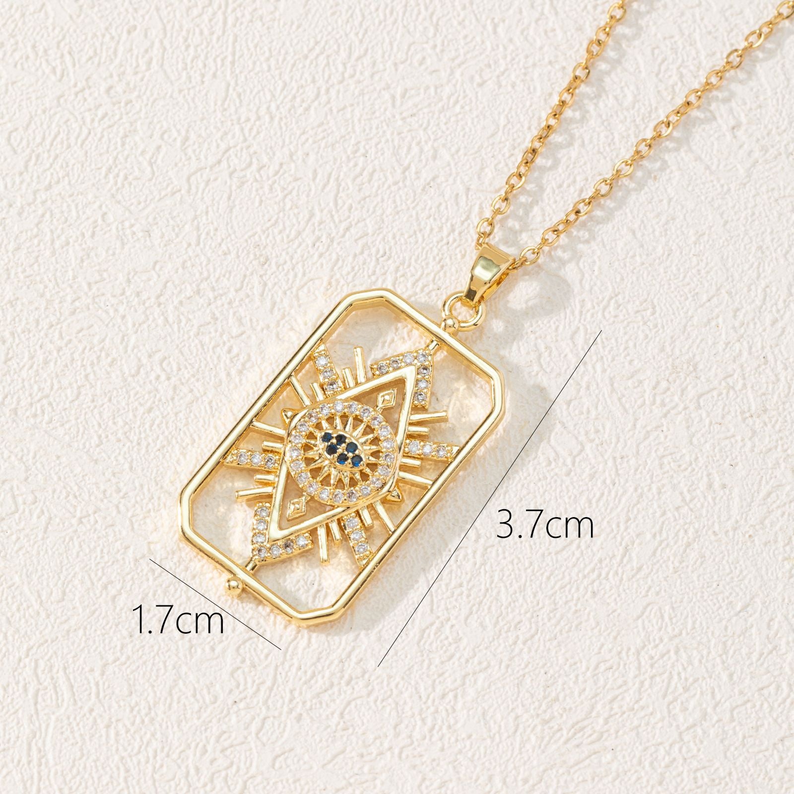 Wholesale Copper Eye Pendant Necklace Bohemian Style Fashion Jewelry Gift