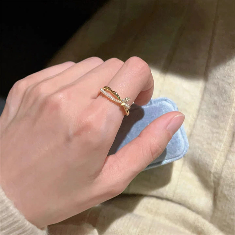 Wholesale Colorful Enamel Mother-of-pearl Butterfly Ring Open Index Finger Ring ACC-RS-Yues007