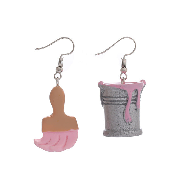 Wholesale Creative  art earrings funny paint bucket earrings