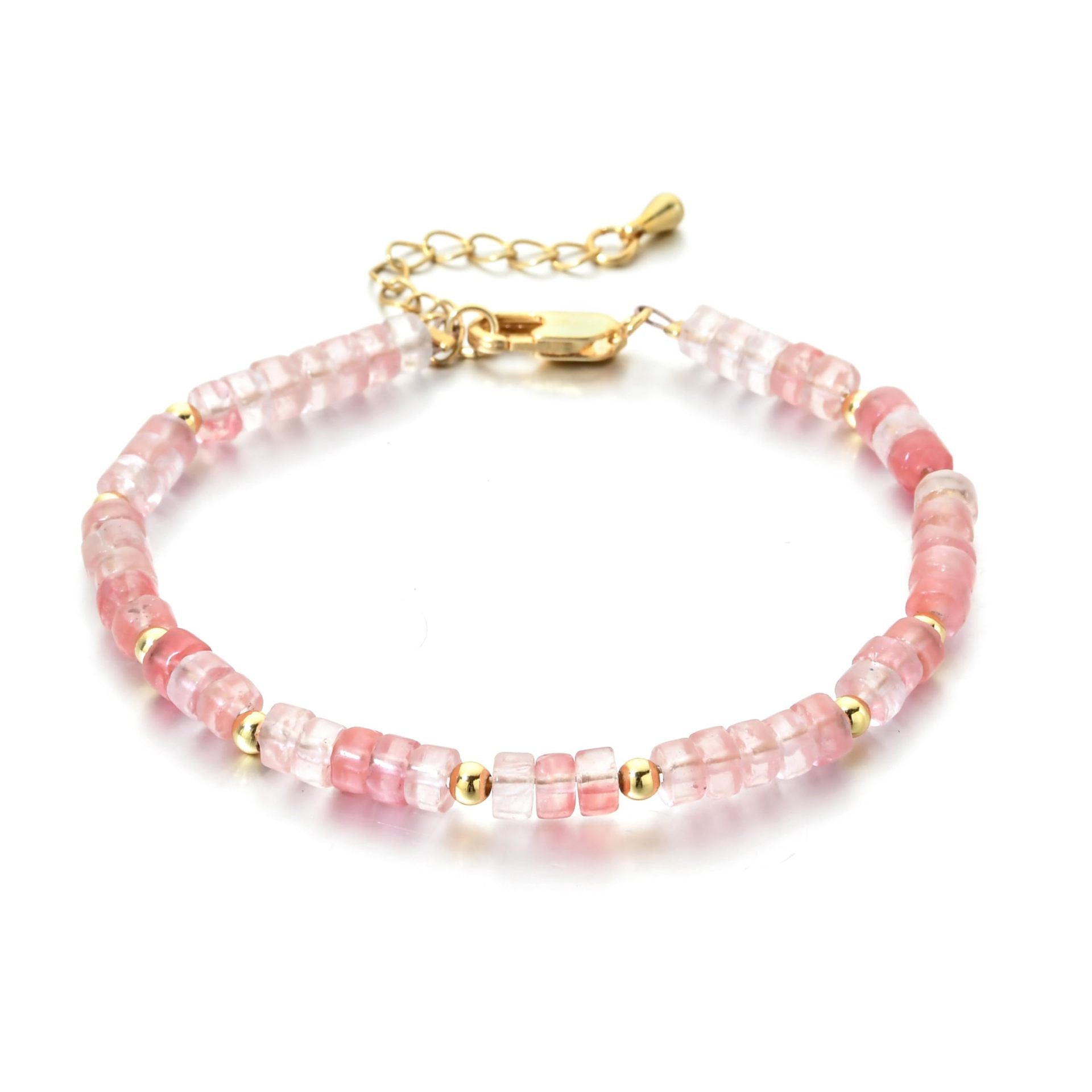 Wholesale Women' s Flat Bead Bracelet Powder Crystal Turquoise Tiger Eye Abacus Beads Adjustable Bracelet