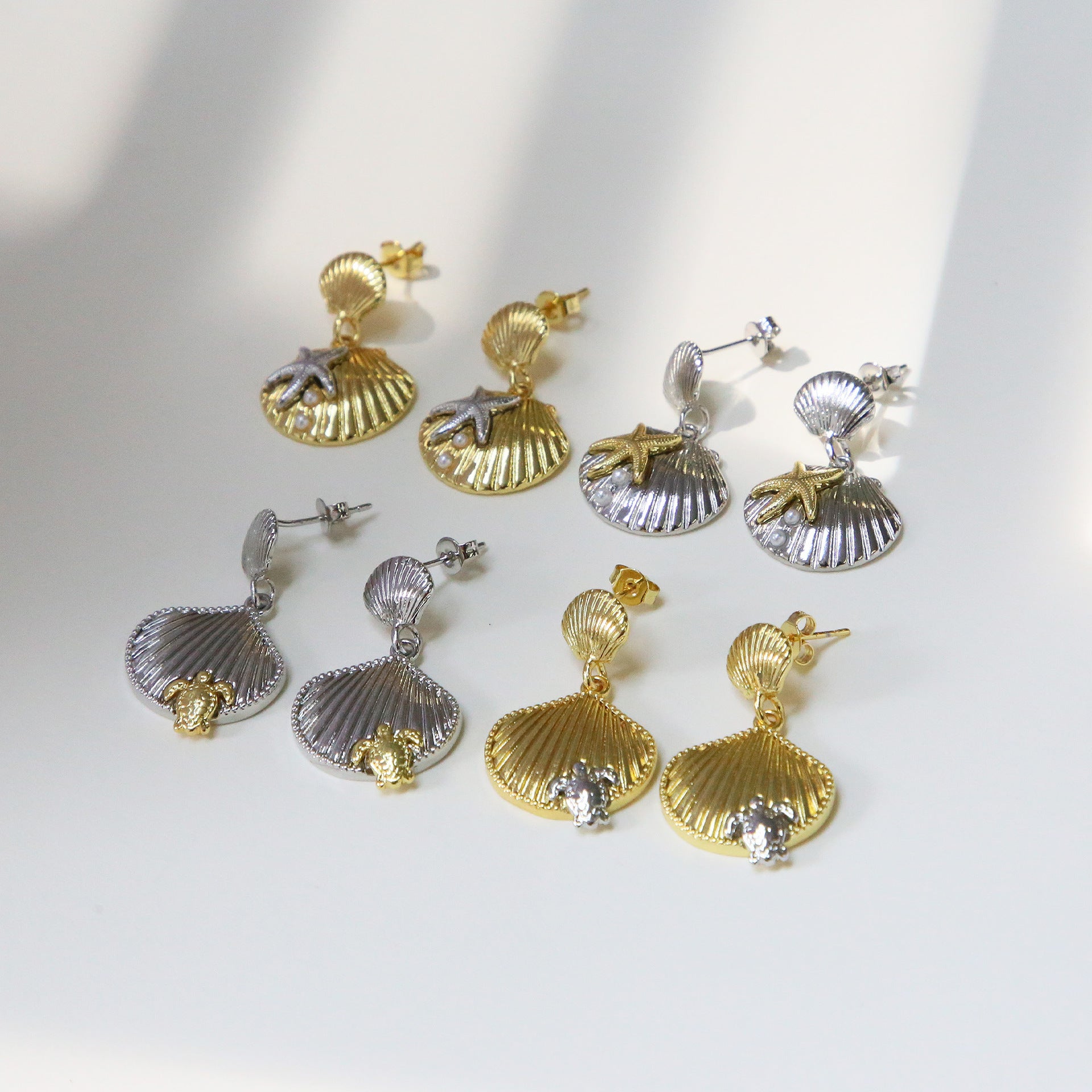 Wholesale Summer Ocean Beach Seashell Starfish Ladies'  High-End Earrings