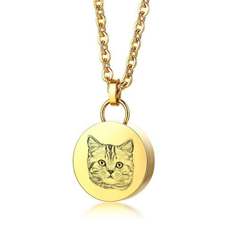 Wholesale Stainless Steel Cat Dog Photo Fur Pet Necklace