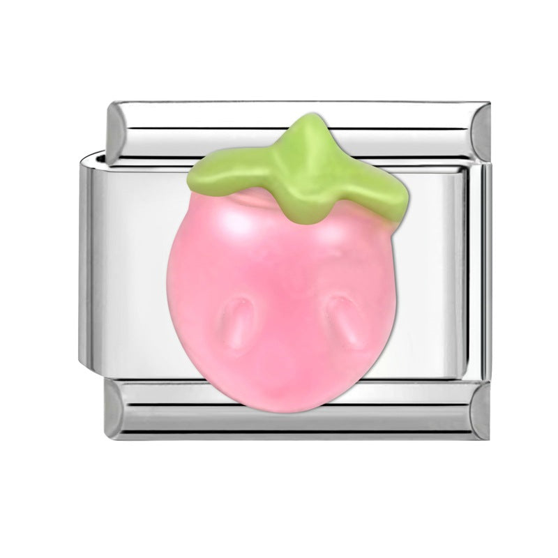 Wholesale 9mm Italian Charm Starter Bracelets DIY Fruit Series Stainless Steel Composable Bracelet