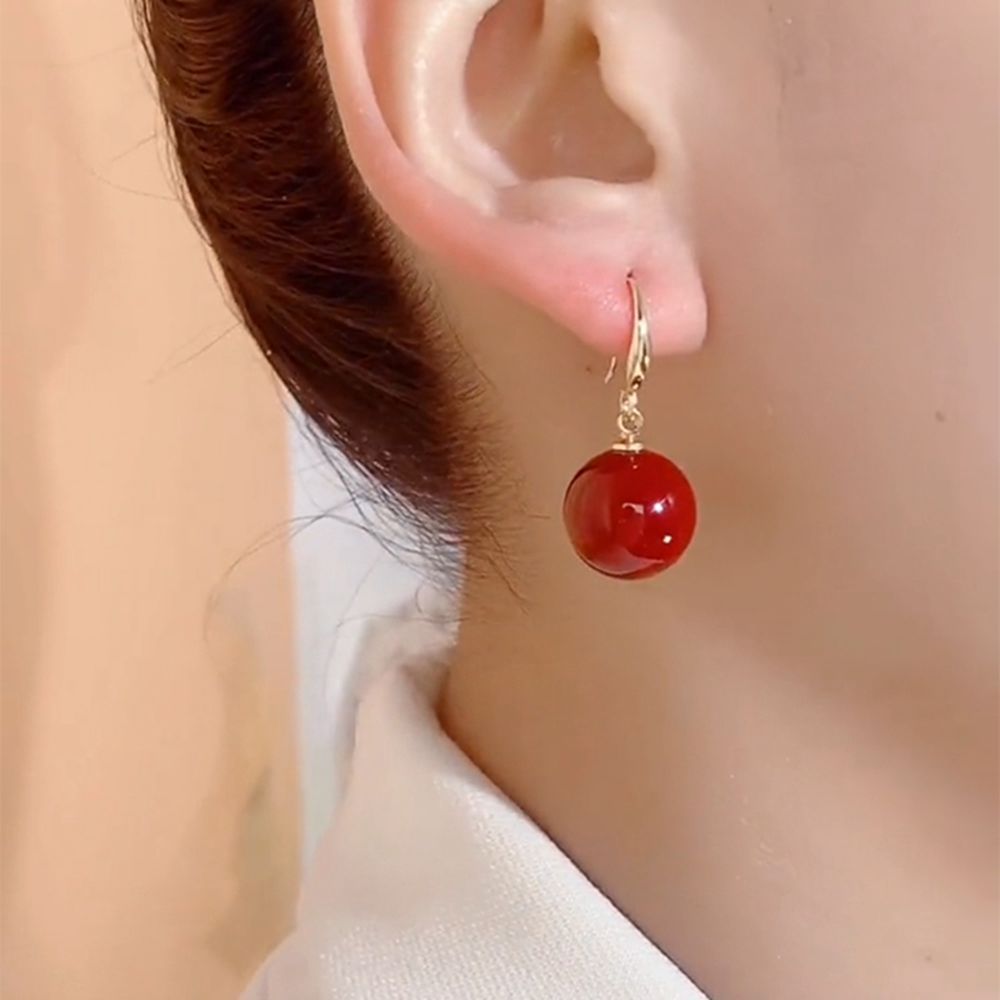 Wholesale red pearl earrings