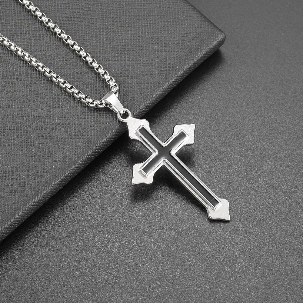Wholesale Titanium Steel cross  alloy pendant necklaces