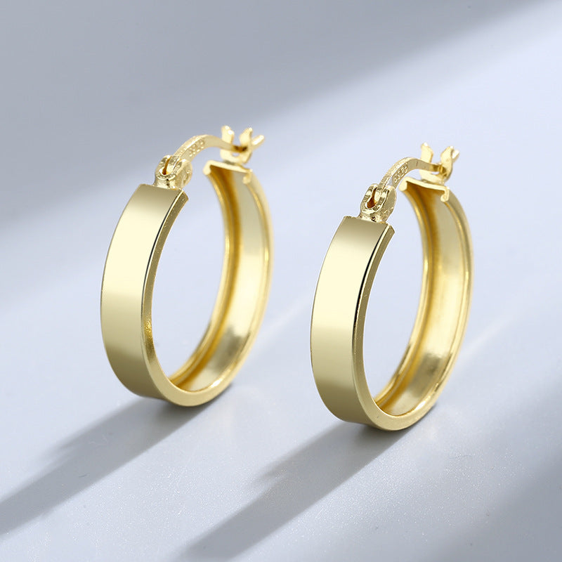 Wholesale S925 sterling silver plain hoop earrings