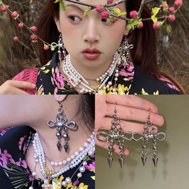 Wholesale Stainless steel Handmade Dark Geometry Retro Totem Spiked Thorns Punk Gothic Earrings