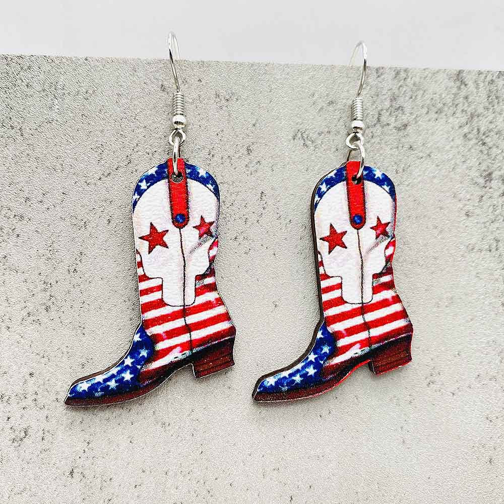 Wholesale American Independence Day Earrings Wooden Earrings ACC-ES-Cheny011