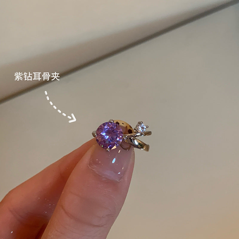 Wholesale small light bulb flash zircon ear clip earrings