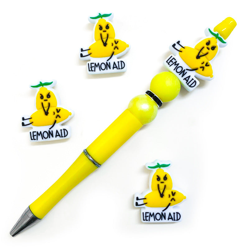 Wholesale 10pcs Lemon Silicone Cartoon Focal Beads ACC-BDS-WDX258