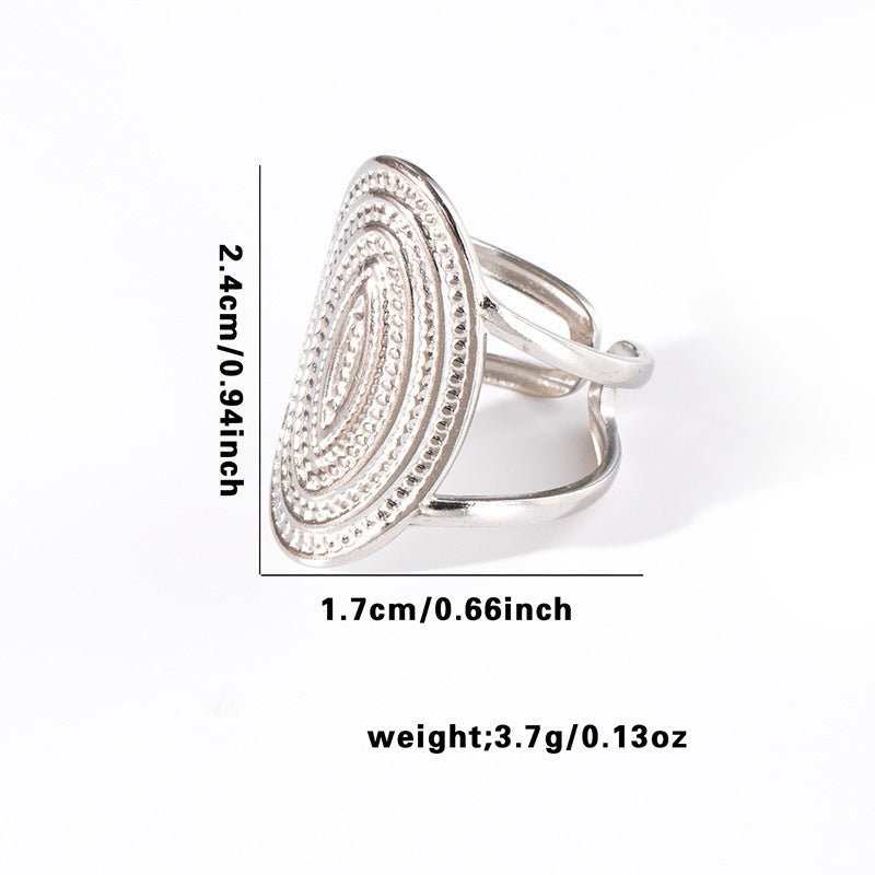 Wholesale Gold Plated Titanium Steel Heart Cut Out Ring Fashion Jewelry Accessory for Everyday Wear