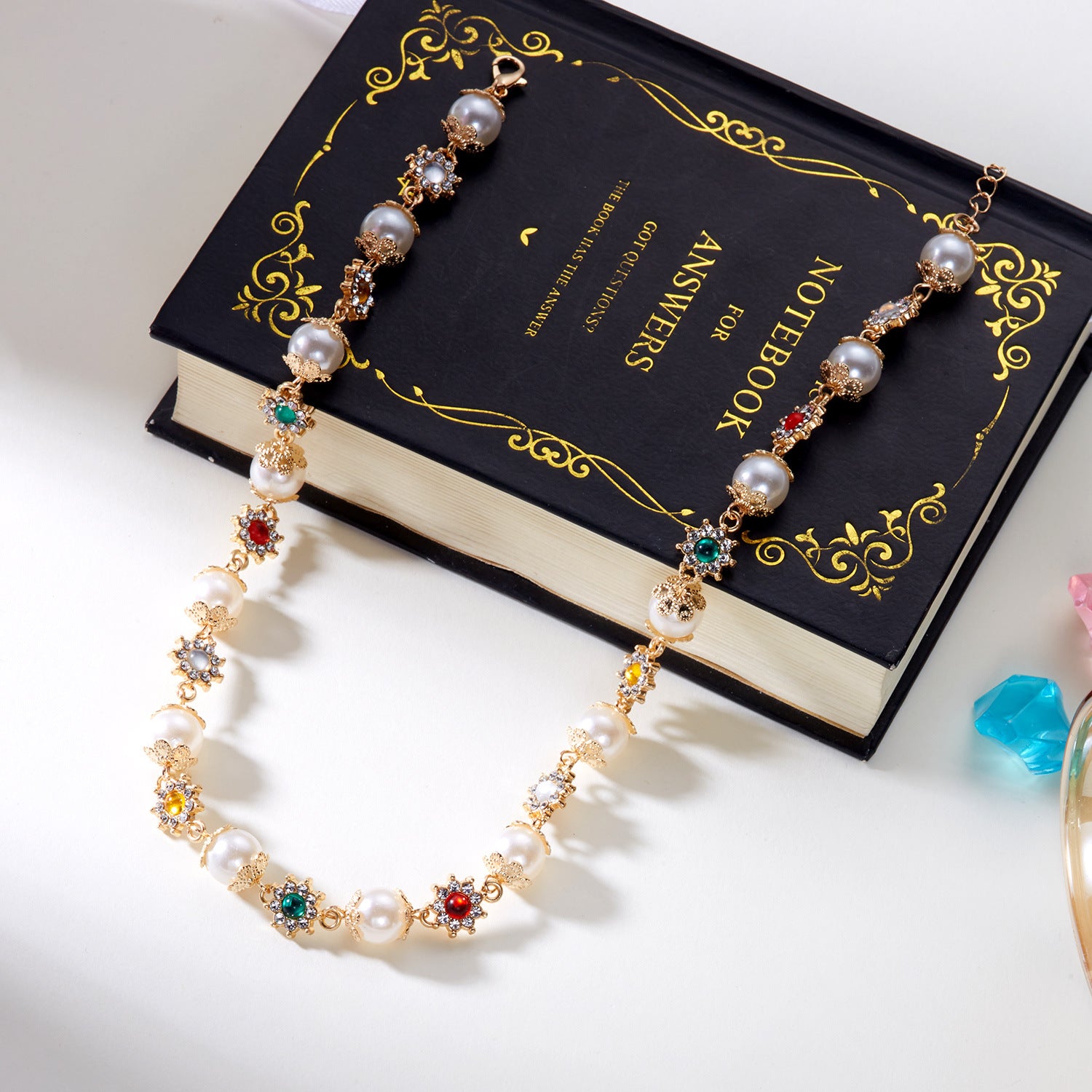 Wholesale Zinc alloy electroplating ing colorful necklace