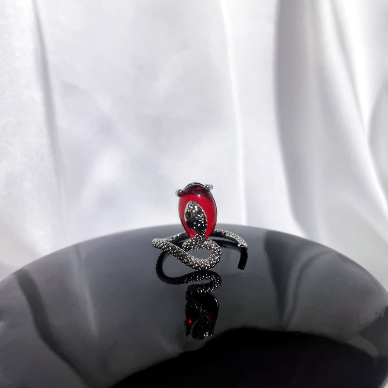 Wholesale  red enamel sweet cool punk ring