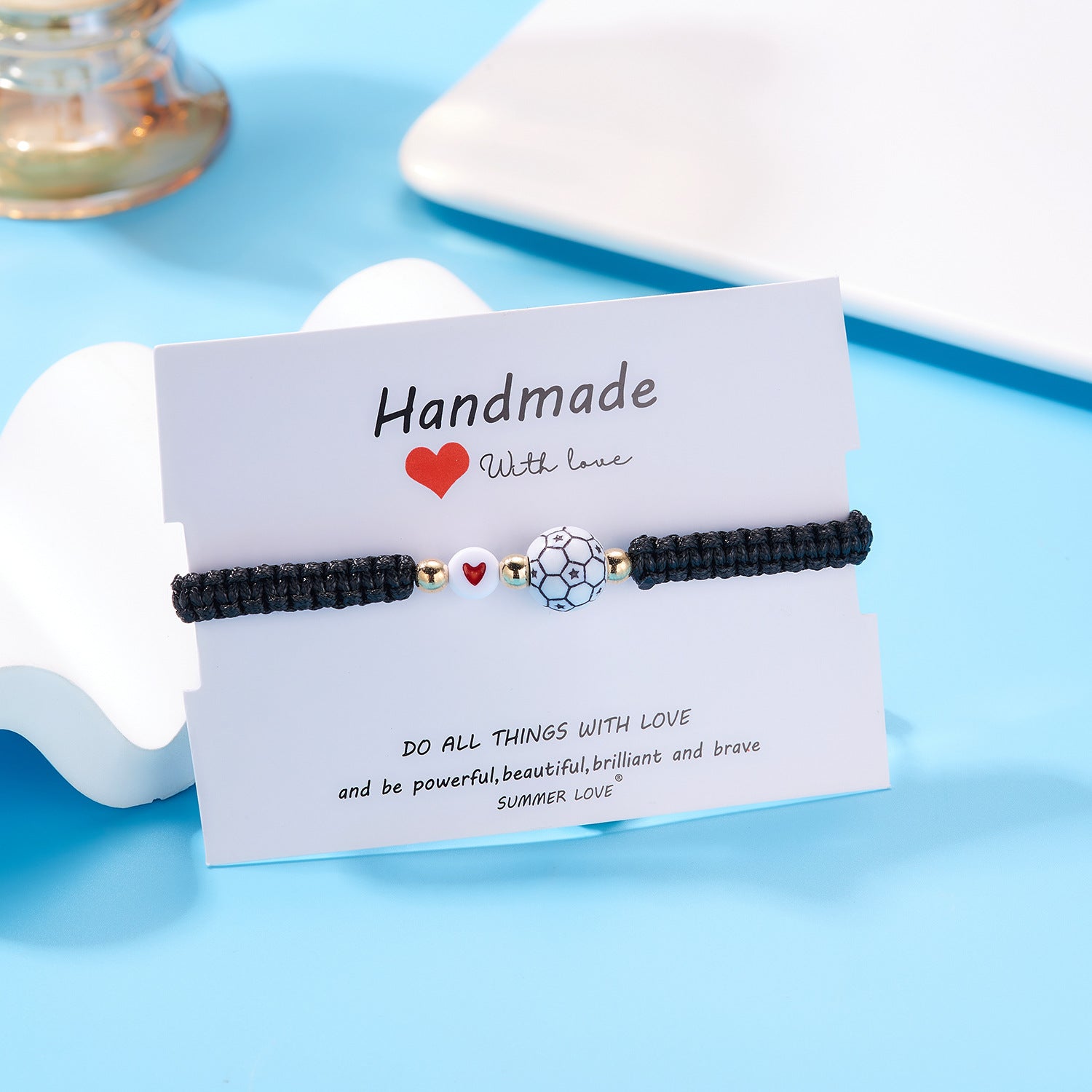 Wholesale Ball Bead Bracelet Creative Volleyball Tennis Handwoven Adjustable Bracelet ACC-BT-Bayue006