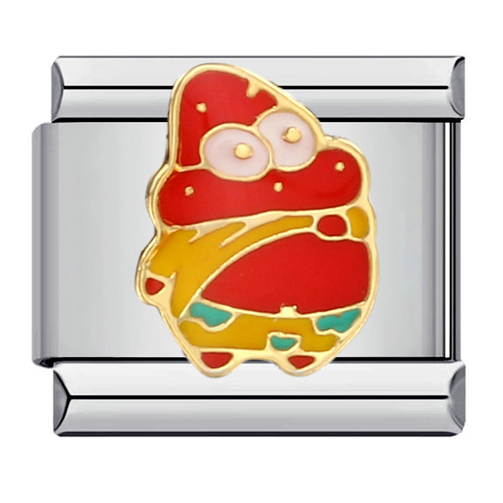 Wholesale Titanium Steel Gold Plated Oil Drop DIY Italian Module Bracelet Italian Charm