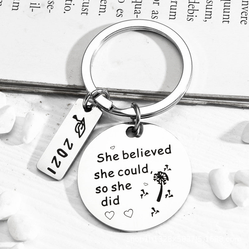 Wholesale Stainless Steel Tag Graduation Season Gift Metal Keychain ACC-KC-Chenz010