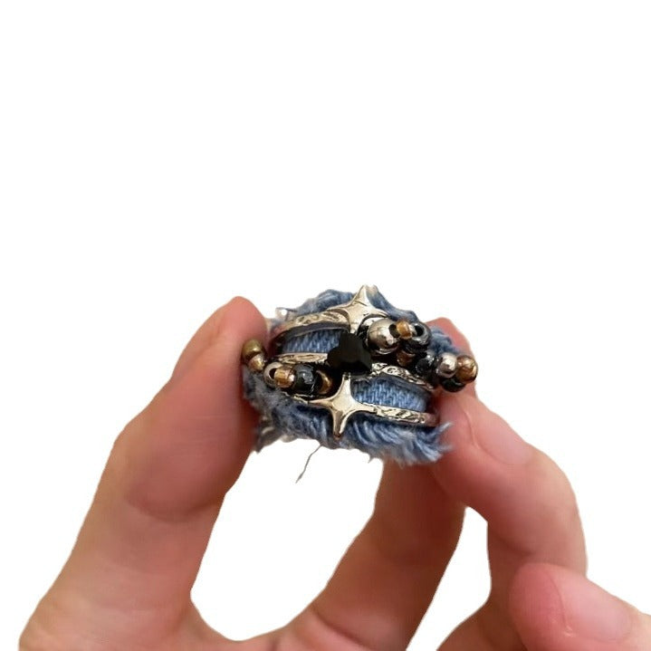 Wholesale  Four Mans Star Ring Love Opening Personality Ring