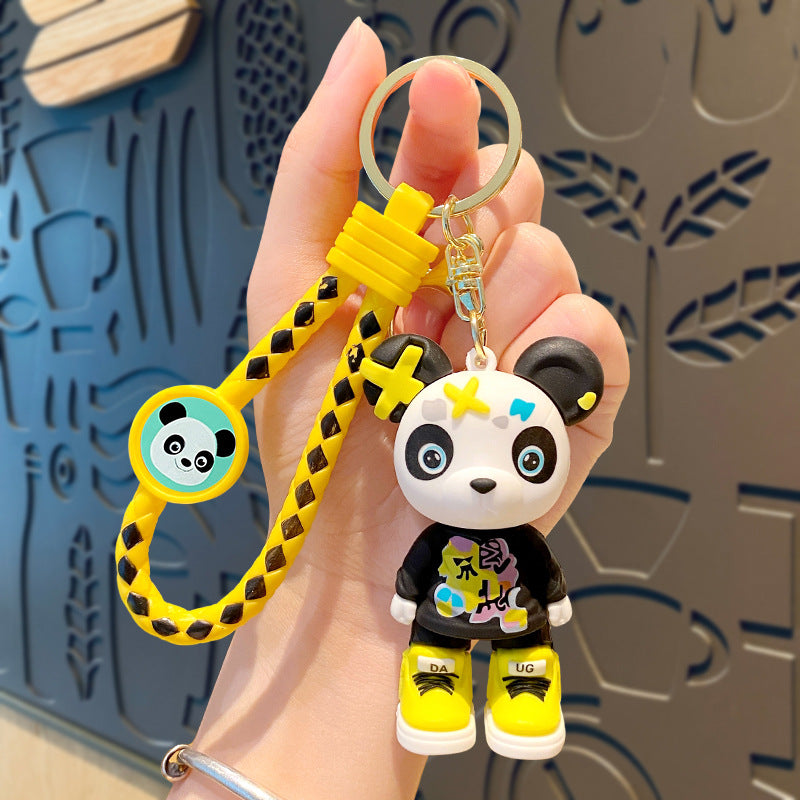 Wholesale Cartoon Graffiti Resin Panda Series Keychains ACC-KC-HongLei002