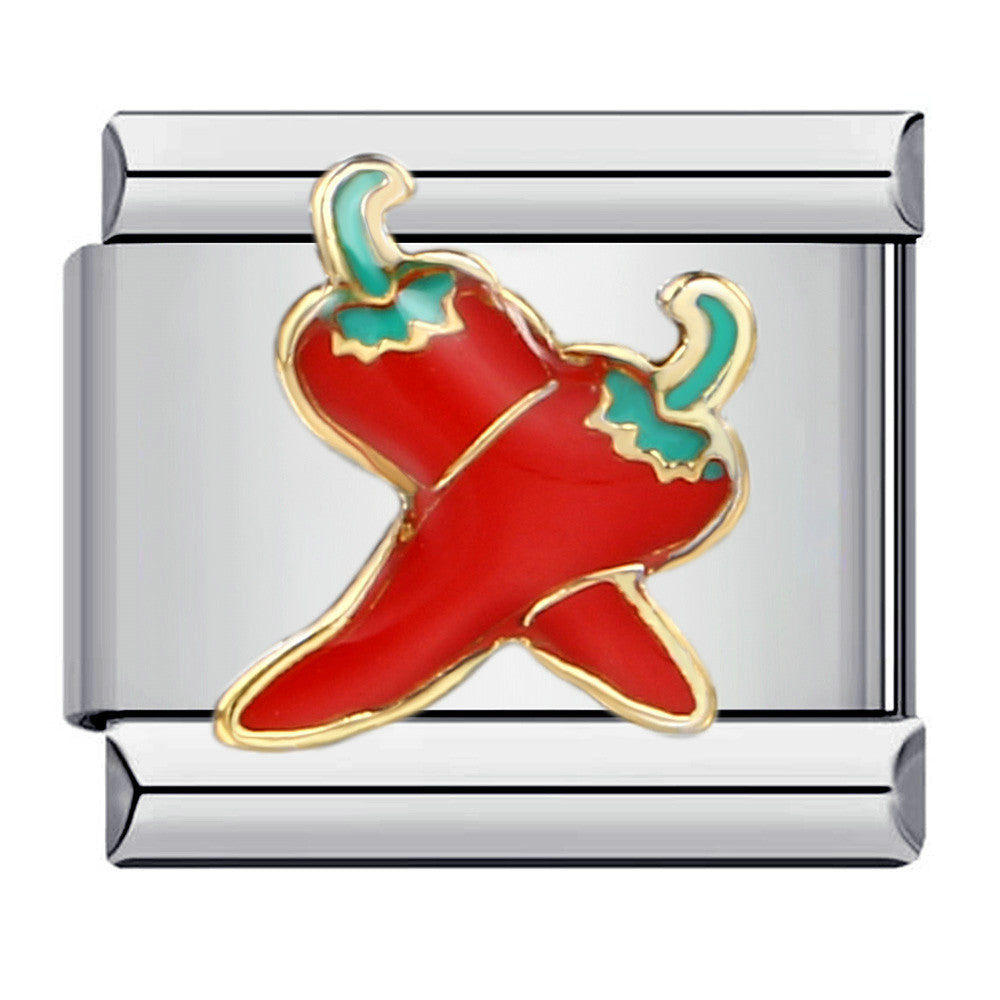 Wholesale Italian Charm Bracelet 9mm DIY Splicing Removable Fruit and Vegetable Series Stainless Steel Composable Bracelet