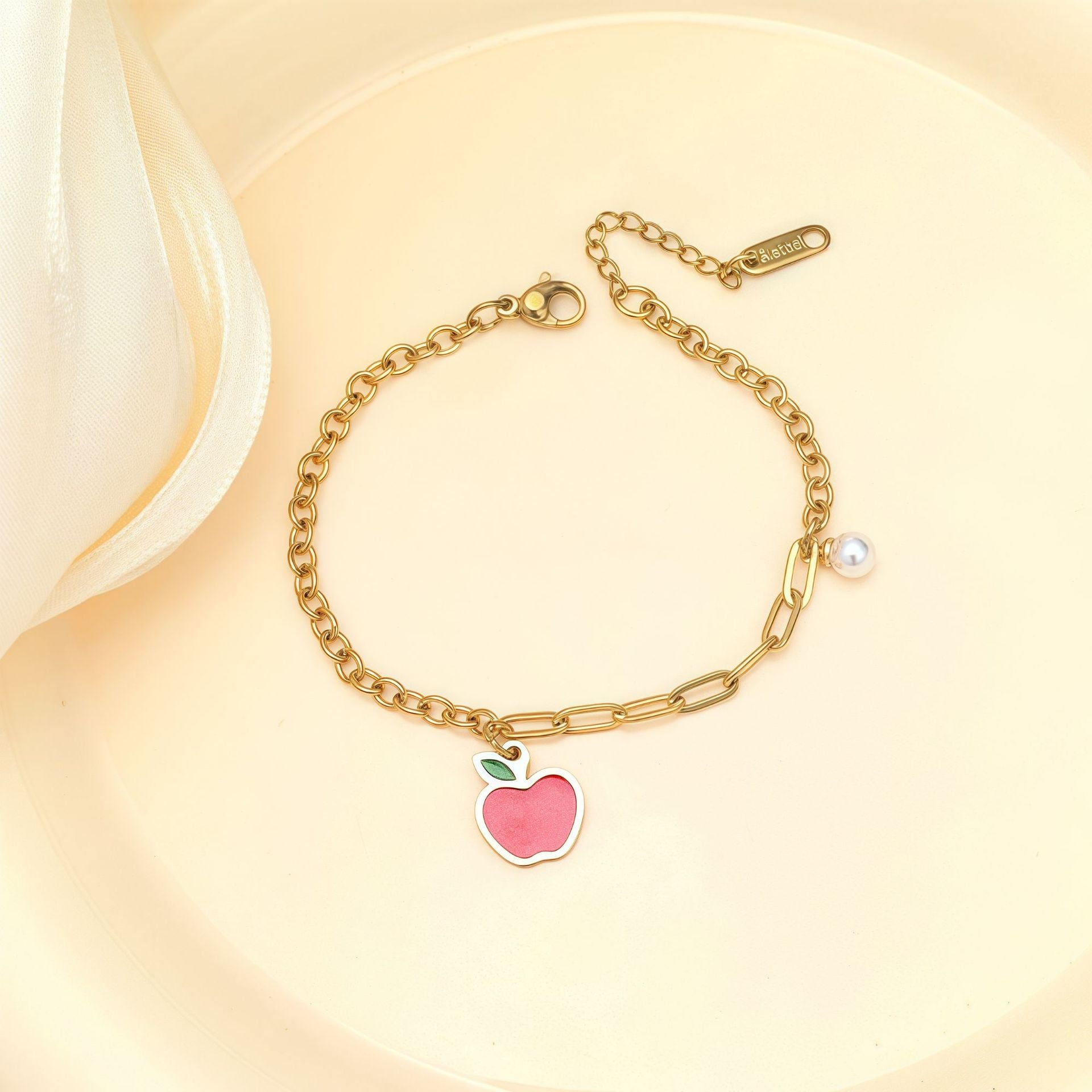 Wholesale Stainless Steel DIY Cartoon Cute Oil Dripping Pendant Bracelet