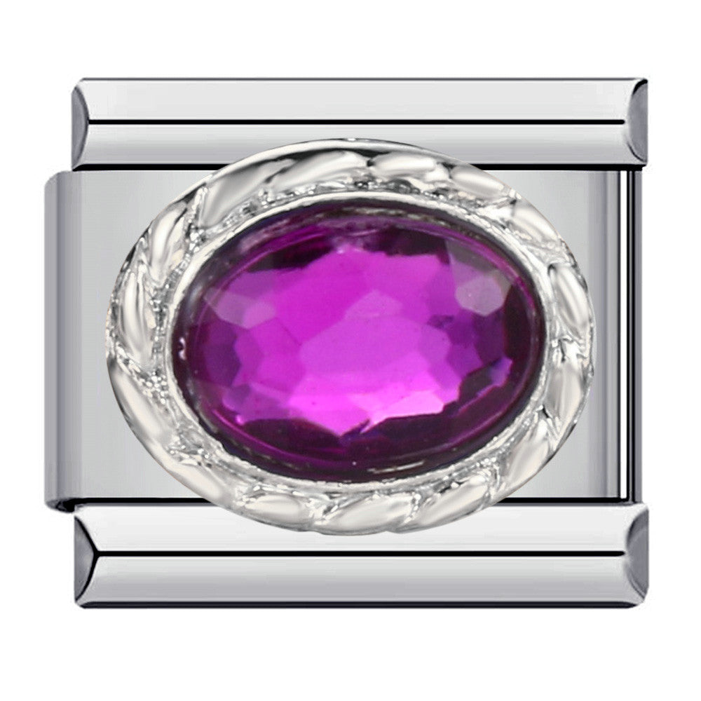 Wholesale Italian Charm Bracelet 9mm DIY Splicing Removable Purple Element Stainless Steel Composable Bracelet