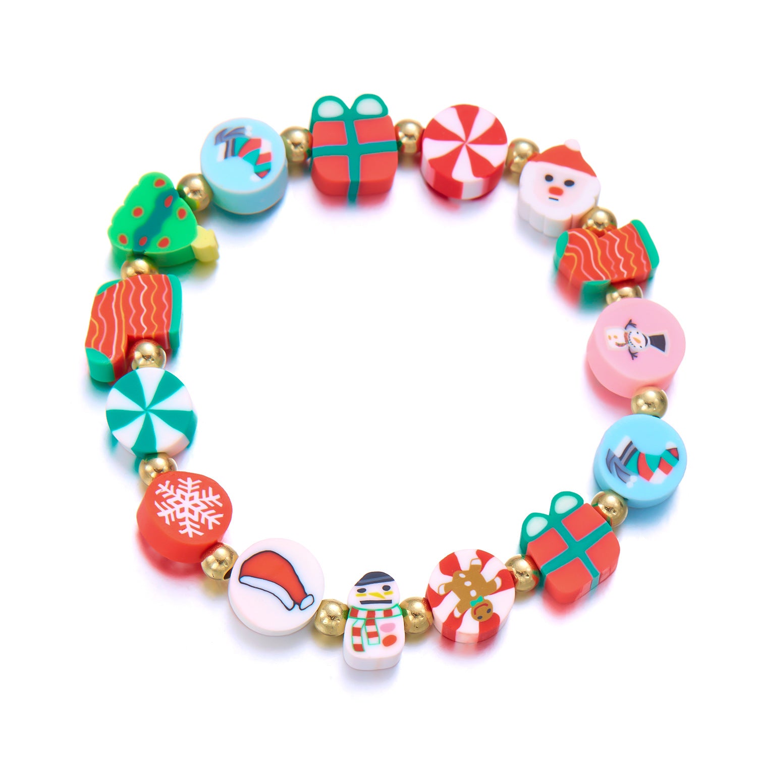 Wholesale  Christmas soft clay Santa Snowman bracelet