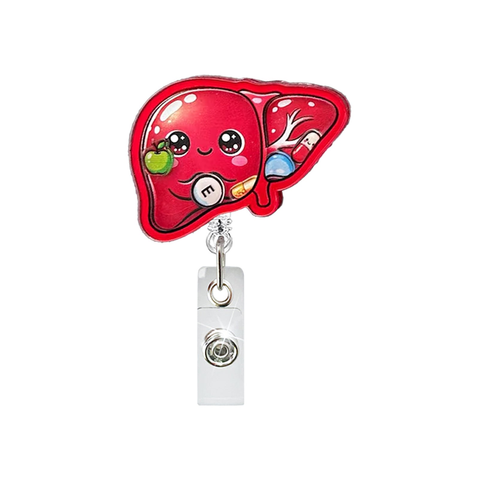 Wholesale ABS Retractable Badge Reel Stylish Heart Scroll Design for Medical Staff
