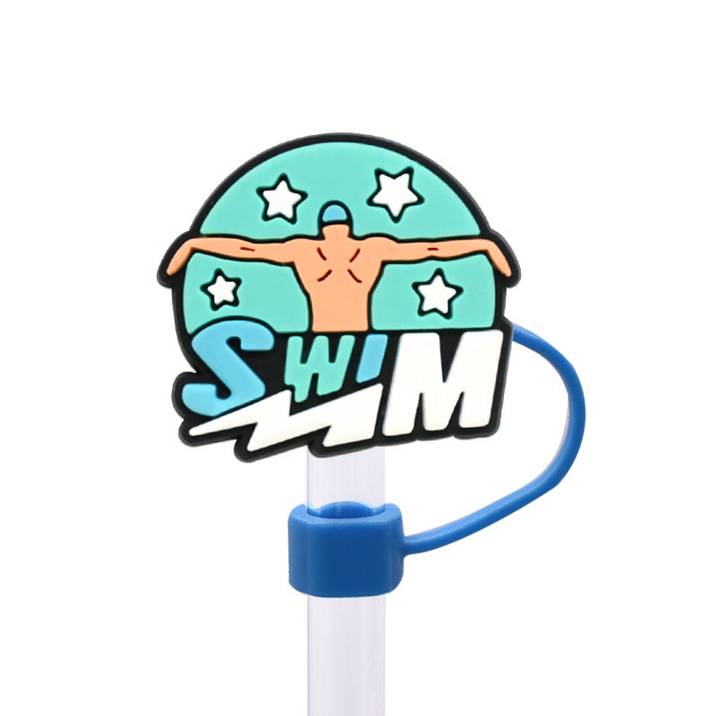 Wholesale Random 100pcs Swimming Necklace Straw Cover 10MM Straw Tube Cap