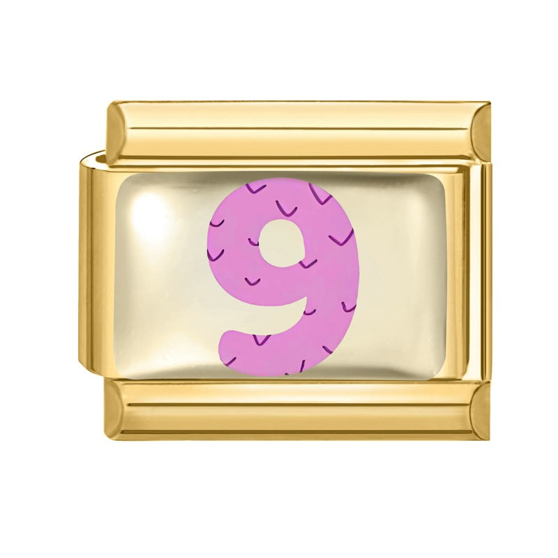 Wholesale 9mm Italian Charm Starter Bracelets DIY Digital Series Stainless Steel Composable Bracelet