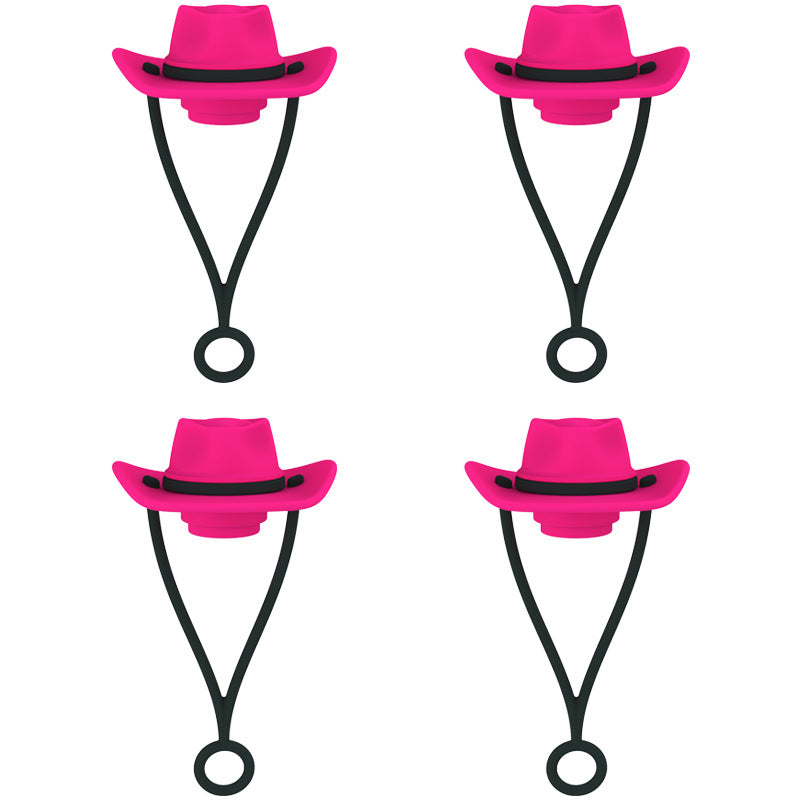 Wholesale Western Style Cowboy Hat Silicone Straw Tube Cap 6-10mm Straw Decoration Straw Cover ACC-SCR-HuaYi004