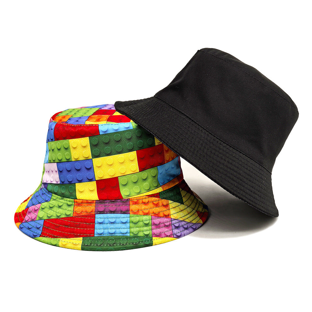 Wholesale Building Blocks Pattern Printed Fisherman Hat Bucket Hat