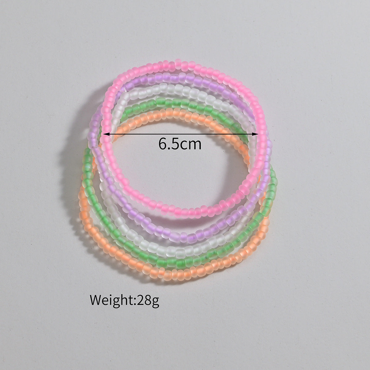 Wholesale  five-color acrylic luminous beaded woven anklet