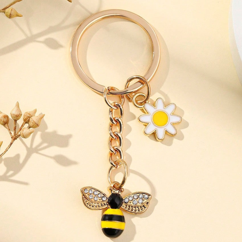 Wholesale Creative Cute Diamond Daisy Metal Keychain ACC-KC-RongR046