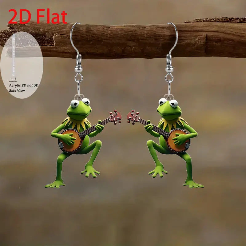 Wholesale  guitar frog earrings