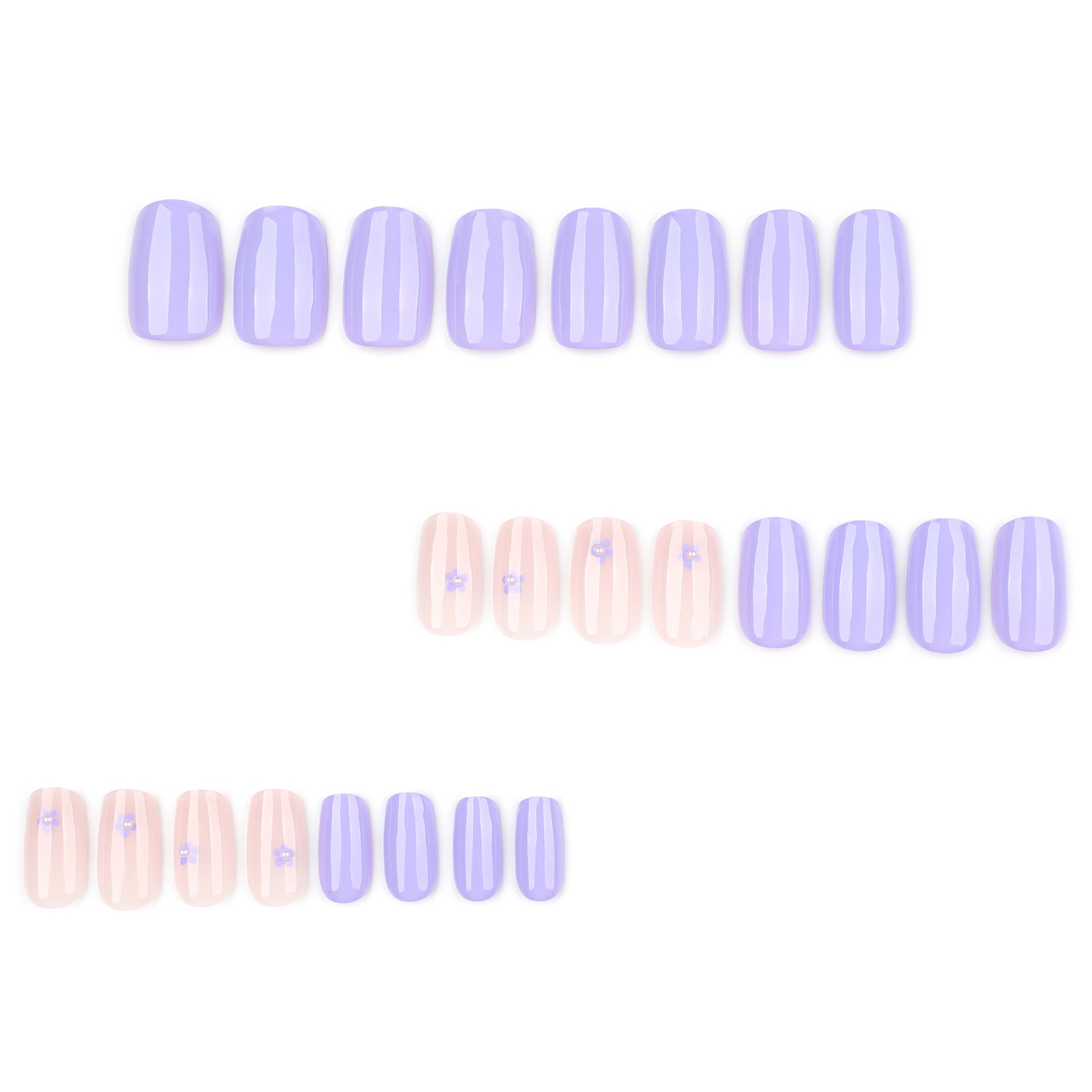 Wholesale 24 Pieces/box Pure Purple Nails Kits Nail Stickers