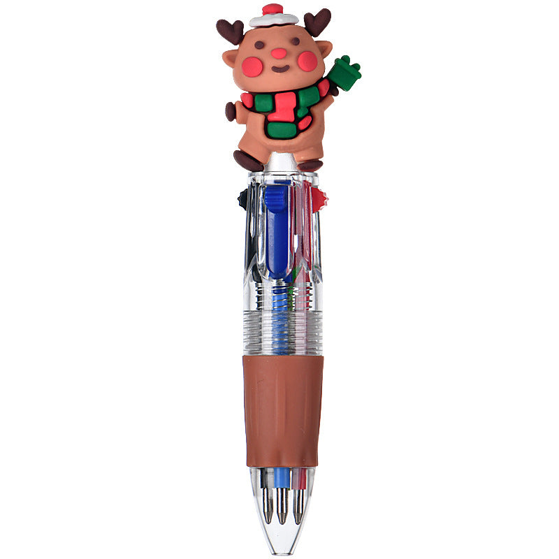 Wholesale Cute cartoon Christmas four-color ballpoint pen