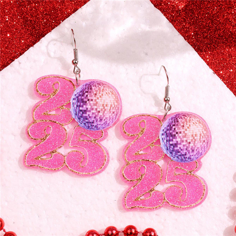 Wholesale 2025 Digital Earrings Acrylic Star Earrings