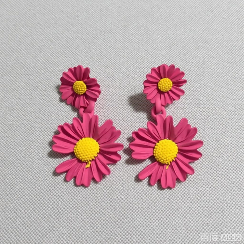 Wholesale Flower Stud Earrings for Women,  Alloy S925 Silver Needle,  Trendy Party Gift
