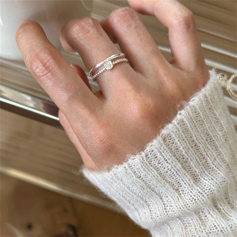 Wholesale 925 Sterling Silver Plain Ring Open Adjustment Tail Ring ACC-RS-Yues010