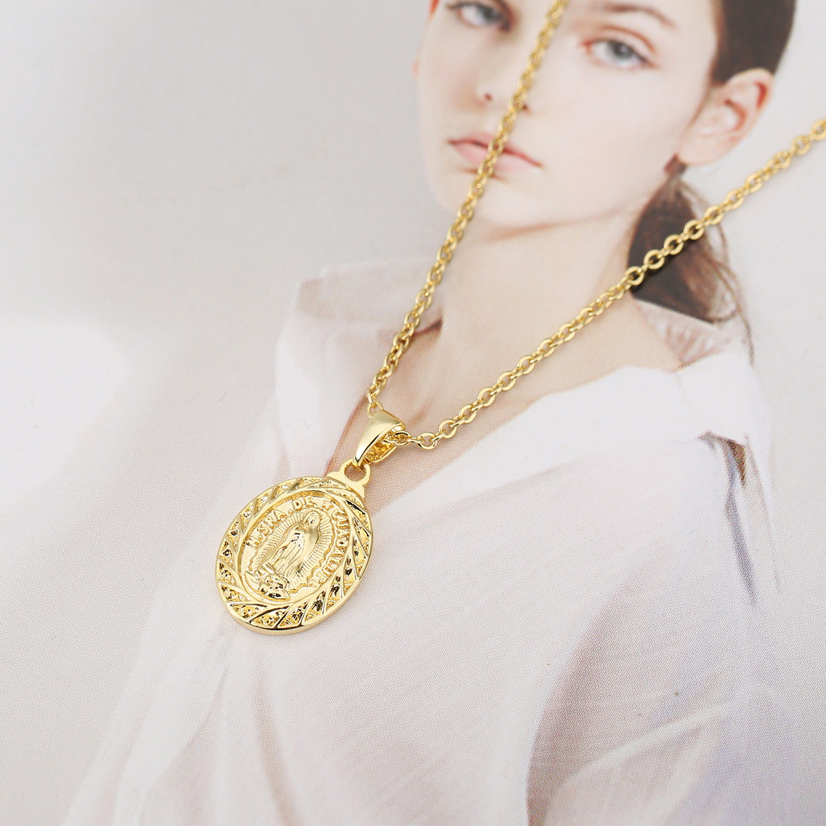 Wholesale Bible Character Printed Luxury Necklace