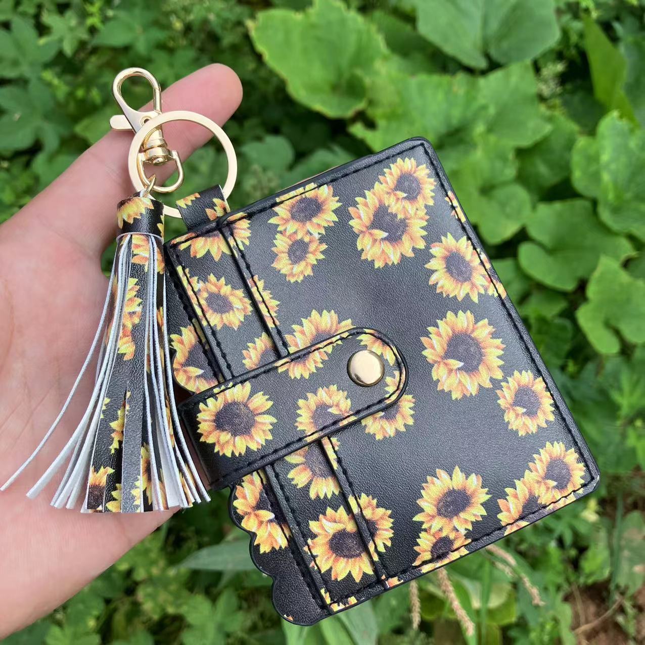 Wholesale Leopard Print Plaid Tie Dye Plaid Card Holder Keychain Wristlet Keychain ACC-KC-QiuXue008