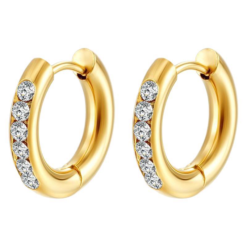 Wholesale Titanium Steel Square diamond earrings