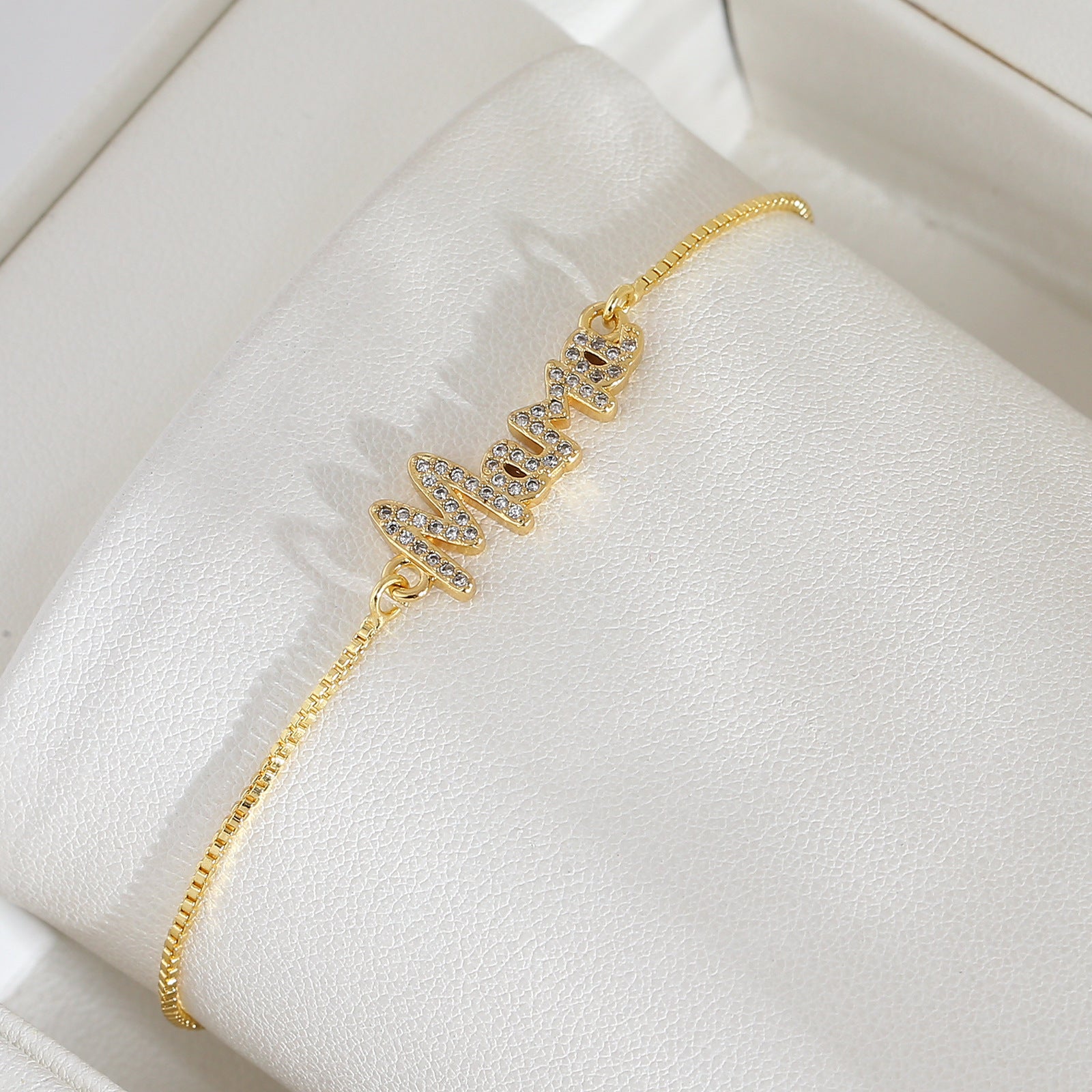 Wholesale Mama Bracelet Zircon Micro-inlay Pull Bracelet