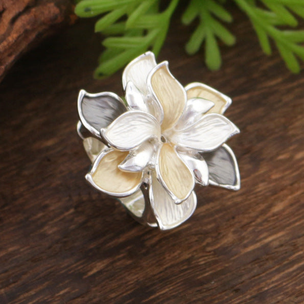 Wholesale color painting oil daffodil stretch ring