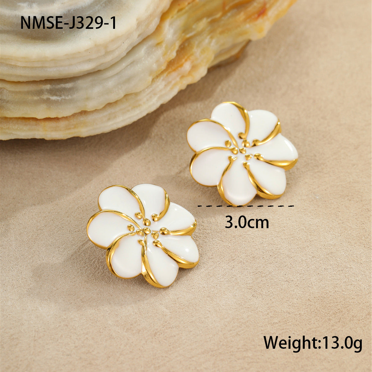 Wholesale Flower oil drop earrings stainless steel ring