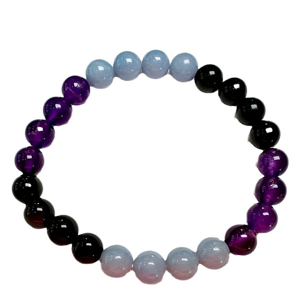 Wholesale Amethyst Aquamarine Natural Energy Stone Beaded Bracelet
