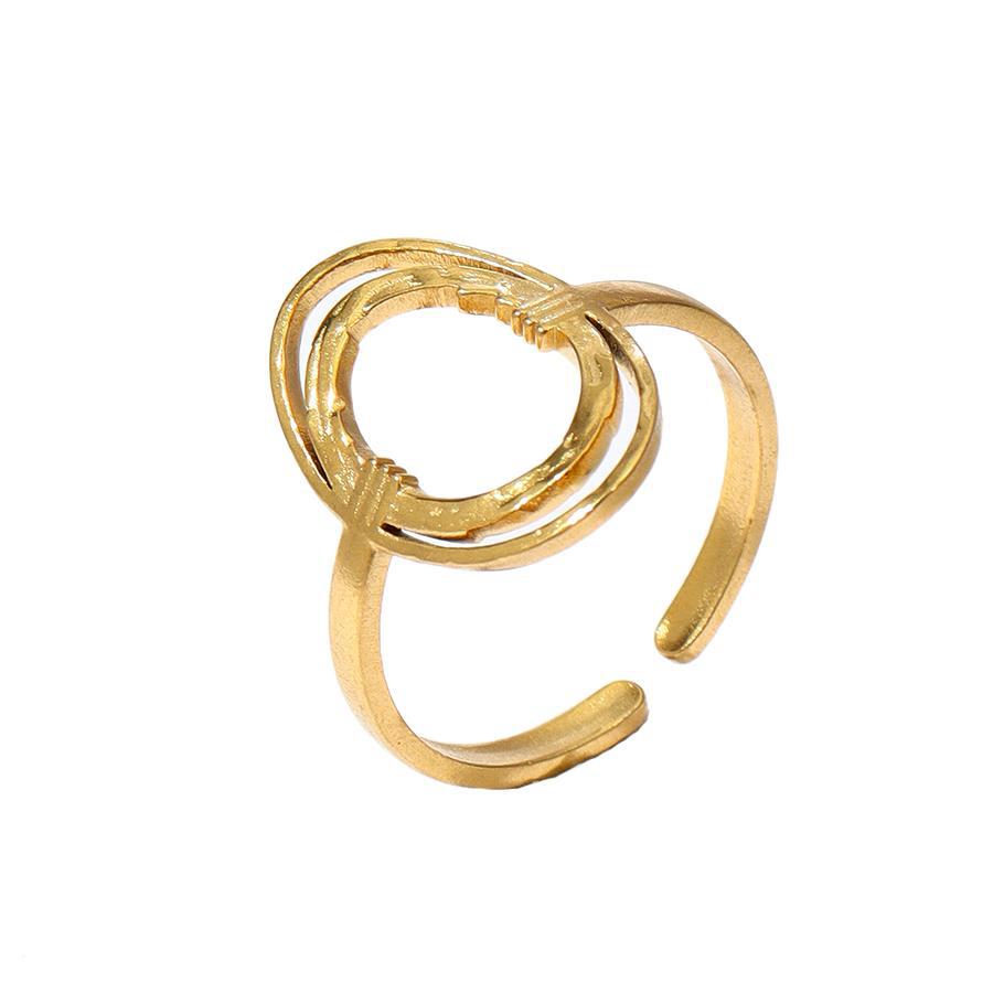 Wholesale Leaf Love Stainless Steel Ring 18k Gold Plated Rings ACC-RS-MuC005