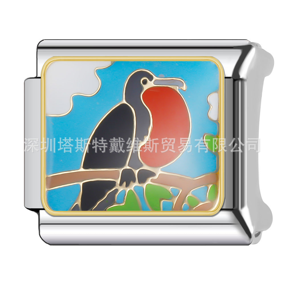 Wholesale 9mm Italian Charm Starter Bracelets DIY square Single Section Creative Stainless Steel Composable Bracelet