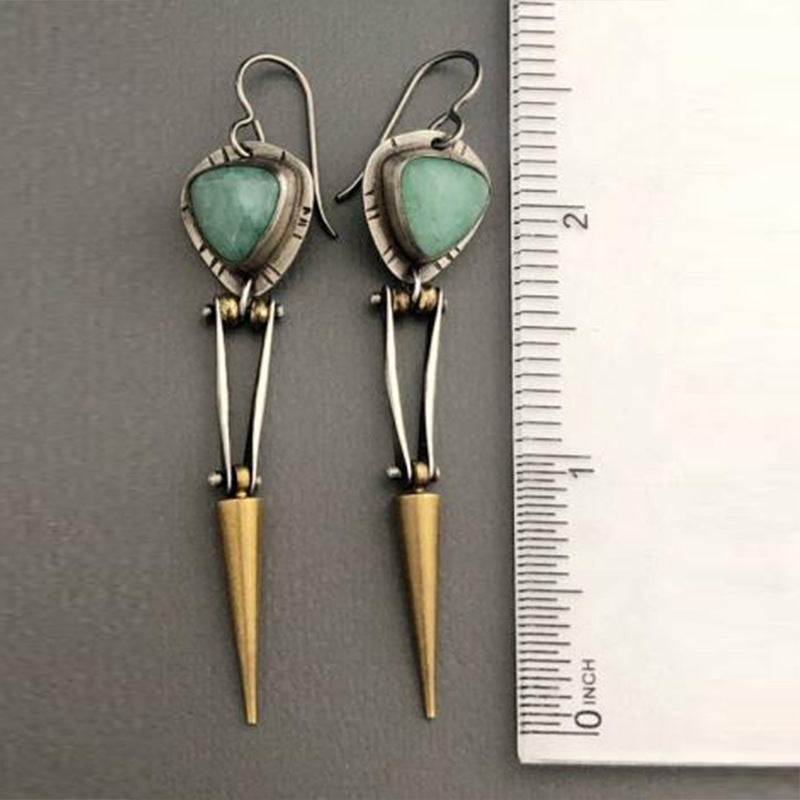 Wholesale retro simple bullet pendant long earrings